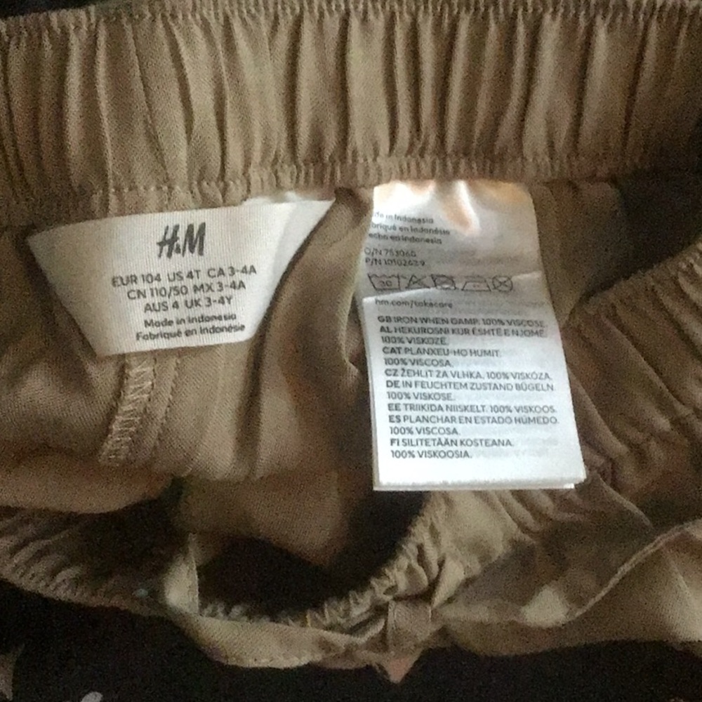 H&M Kids Heart Print and Solid Jogger Pants w/Pockets Set - Sz 4 - Picture 3 of 9
